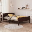 Estructura de cama madera maciza pino marrón oscuro 120x200 cm