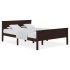 Estructura de cama madera maciza pino marrón oscuro 120x200