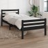 Estructura de cama madera maciza negro 90x200