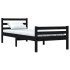 Estructura de cama madera maciza negro 90x200