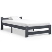 Estructura de cama madera maciza de pino gris oscuro 90x200 cm