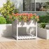 Jardinera con estante madera maciza pino blanca 82,5x82,5x81