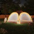 Carpa de fiesta LED 4 paredes gris y naranja 3,6x3,6x2,3