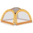 Carpa de fiesta LED 4 paredes gris y naranja 3,6x3,6x2,3