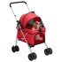 Cochecito para perros plegable tela oxford rojo 76x50x100