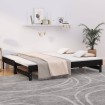 Sofá cama extraíble madera maciza de pino negro 2x(80x200) cm