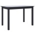 Mesa de comedor de madera maciza de caucho negro 114x71x75