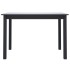 Mesa de comedor de madera maciza de caucho negro 114x71x75