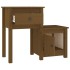 Mesitas de noche 2 uds madera pino marrón miel 79,5x38x65,5