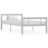 Estructura de cama de metal gris y blanco 100x200