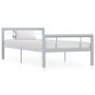 Estructura de cama de metal gris y blanco 100x200 cm