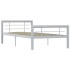 Estructura de cama de metal gris y blanco 100x200