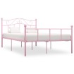 Estructura de cama de metal rosa 160x200 cm