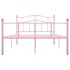 Estructura de cama de metal rosa 160x200