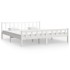 Estructura de cama madera maciza blanca 200x200