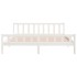 Estructura de cama madera maciza blanca 200x200