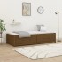 Sofá cama de madera maciza de pino marrón miel 80x200