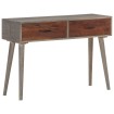 Mesa consola de madera maciza de mango gris 110x35x75 cm