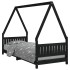 Estructura de cama para niños madera de pino negro 80x200