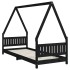 Estructura de cama para niños madera de pino negro 80x200