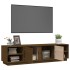 Mueble de TV madera maciza de pino marrón miel 156x40x40