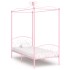 Estructura de cama con dosel metal rosa 90x200