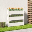 Jardinera de madera maciza de pino blanco 112x25x104,5 cm