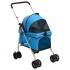 Cochecito para perros plegable tela oxford azul 76x50x100