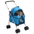 Cochecito para perros plegable tela oxford azul 76x50x100