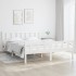 Estructura de cama madera maciza blanca King Size 150x200