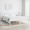 Estructura de cama madera maciza blanca King Size 150x200 cm