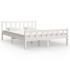 Estructura de cama madera maciza blanca King Size 150x200