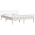 Estructura de cama madera maciza blanca King Size 150x200