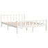 Estructura de cama madera maciza blanca King Size 150x200