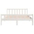 Estructura de cama madera maciza blanca King Size 150x200