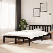 Estructura de cama madera maciza negro 120x200 cm