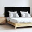 Cabecero de cama de pared madera maciza pino negro 166x3x60 cm