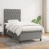 Cama box spring con colchón tela gris oscuro 90x190