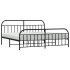 Estructura de cama cabecero y estribo metal negro 200x200