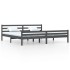 Estructura de cama madera maciza gris 200x200