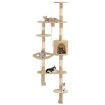 Rascador de gatos de pared con poste de sisal 194 cm beige