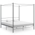 Estructura de cama con dosel metal gris 180x200