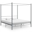 Estructura de cama con dosel metal gris 180x200 cm