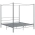 Estructura de cama con dosel metal gris 180x200