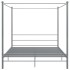 Estructura de cama con dosel metal gris 180x200