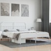 Estructura de cama con cabecero metal blanca 160x200 cm