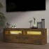 Mueble de TV con luces LED roble ahumado 120x35x40