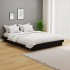 Estructura de cama madera maciza negra King Size 150x200