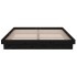 Estructura de cama madera maciza negra King Size 150x200