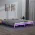 Estructura de cama con LED madera maciza 140x190